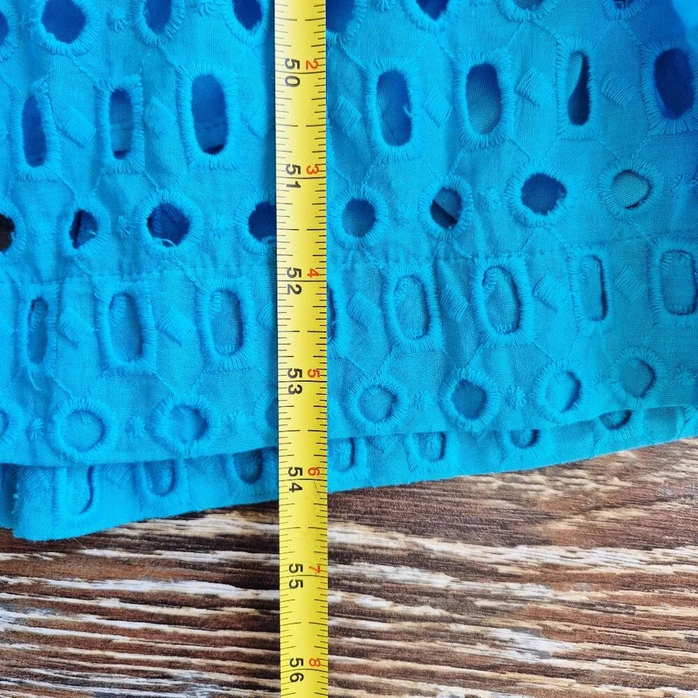 EUC Anthropologie Somerset Eyelet Edition Maxi Dress Short Sleeve Pocket Blue - Picture 16 of 16